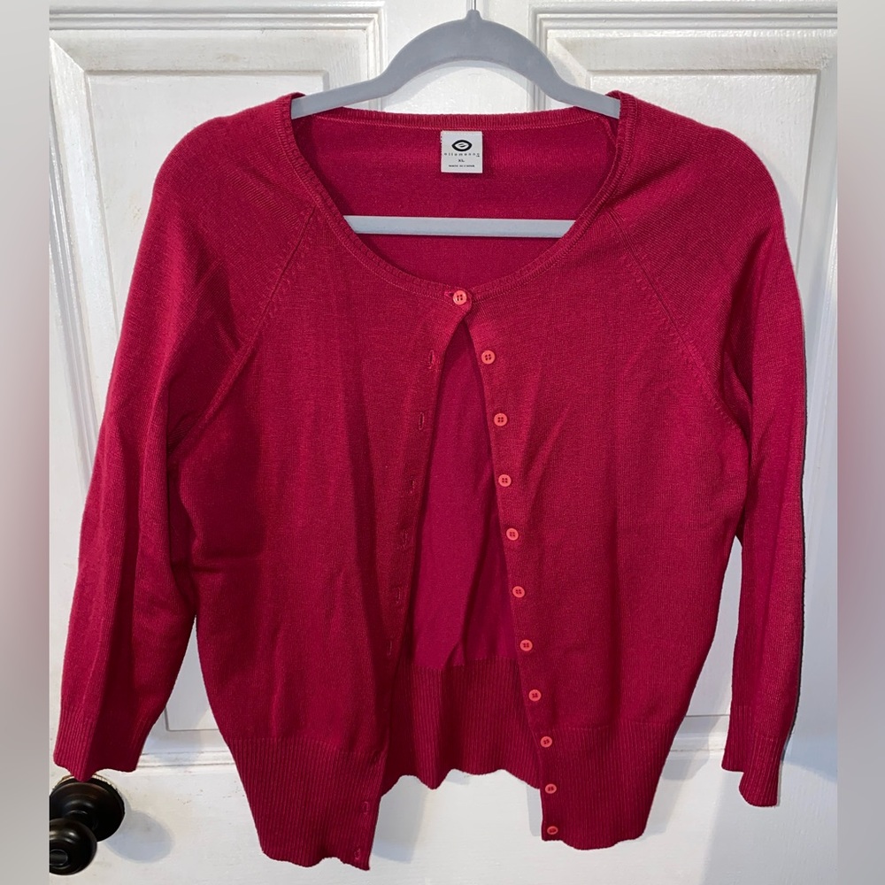 3/4 sleeve button cardigan